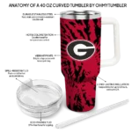 customized georgia bulldogs burst swirl red curved tumbler best selling.webp