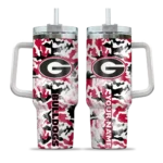 customized georgia bulldogs camo mashup red white curved tumbler best selling.webp