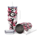 customized georgia bulldogs camo mashup red white curved tumbler best selling.webp