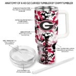 customized georgia bulldogs camo mashup red white curved tumbler best selling.webp