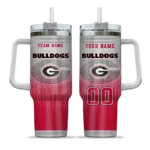 customized georgia bulldogs gradient dots red curved tumbler best selling.webp