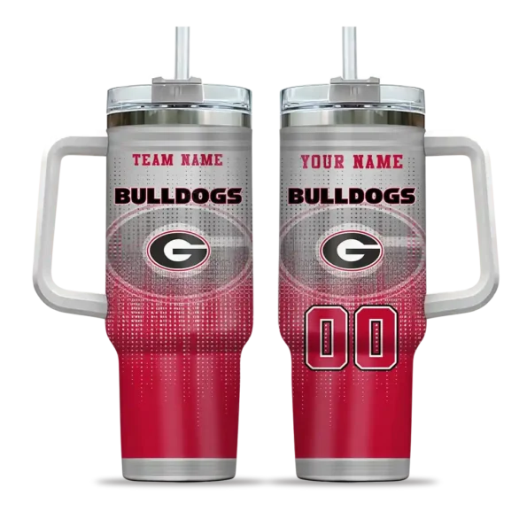 customized georgia bulldogs gradient dots red curved tumbler best selling.webp