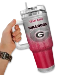 customized georgia bulldogs gradient dots red curved tumbler best selling.webp