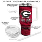 customized georgia bulldogs honey streaks red curved tumbler best selling.webp