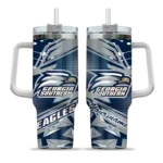 customized georgia southern eagles abstract paths blue curved tumbler best selling.webp