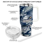 customized georgia southern eagles abstract paths blue curved tumbler best selling.webp