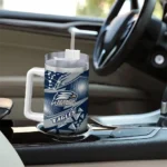 customized georgia southern eagles abstract paths blue curved tumbler best selling.webp