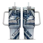 customized georgia southern eagles arrow burst blue curved tumbler best selling.webp