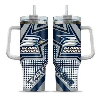customized georgia southern eagles arrow burst blue curved tumbler best selling.webp