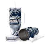 customized georgia southern eagles arrow burst blue curved tumbler best selling.webp