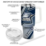 customized georgia southern eagles arrow burst blue curved tumbler best selling.webp