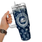 customized georgia southern eagles bullseye drips blue curved tumbler best selling.webp