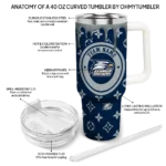 customized georgia southern eagles bullseye drips blue curved tumbler best selling.webp