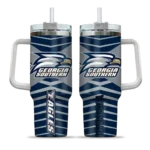 customized georgia southern eagles chevron layers blue curved tumbler best selling.webp