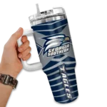 customized georgia southern eagles chevron layers blue curved tumbler best selling.webp