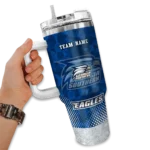 customized georgia southern eagles geometric prism blue curved tumbler best selling.webp