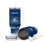 customized georgia southern eagles geometric prism blue curved tumbler best selling.webp