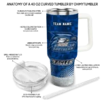 customized georgia southern eagles geometric prism blue curved tumbler best selling.webp