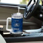 customized georgia southern eagles geometric prism blue curved tumbler best selling.webp
