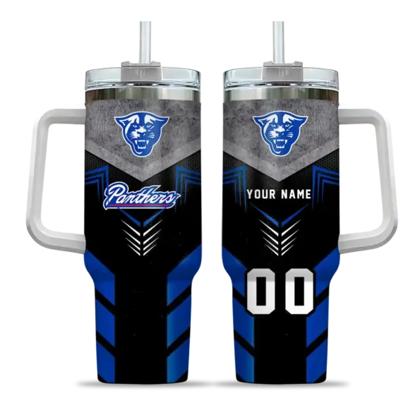 customized georgia state panthers arrow armor blue black curved tumbler best selling.webp