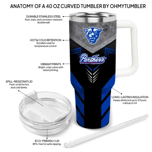 customized georgia state panthers arrow armor blue black curved tumbler new arrival.webp