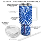 customized georgia state panthers chevron angle blue curved tumbler best selling.webp