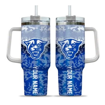 customized georgia state panthers chevron stripe blue curved tumbler best selling.webp