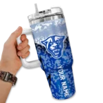 customized georgia state panthers chevron stripe blue curved tumbler best selling.webp