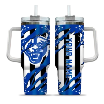 customized georgia state panthers claw cut blue black curved tumbler best selling.webp