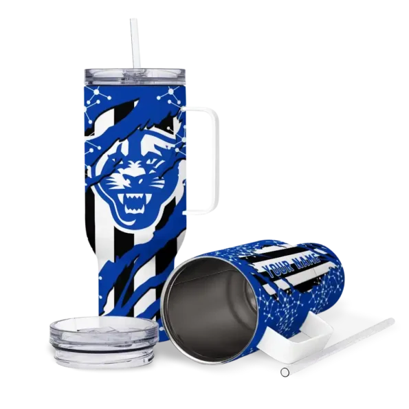 customized georgia state panthers claw cut blue black curved tumbler high quality.webp