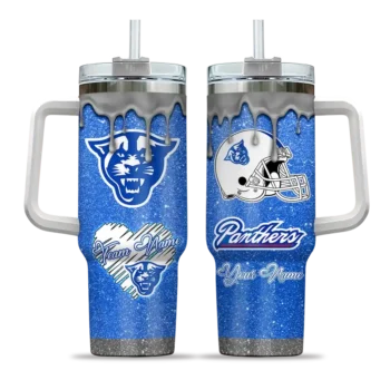 customized georgia state panthers heart helmet motif blue curved tumbler best selling.webp