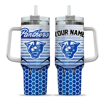 customized georgia state panthers hex texture blue curved tumbler best selling.webp