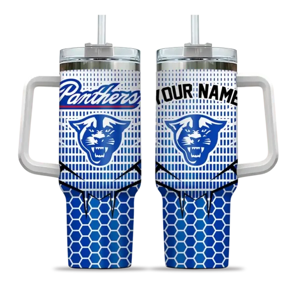 customized georgia state panthers hex texture blue curved tumbler best selling.webp