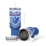 customized georgia state panthers hex texture blue curved tumbler best selling.webp