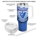 customized georgia state panthers hex texture blue curved tumbler best selling.webp