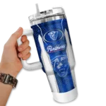 customized georgia state panthers hexagon armor blue curved tumbler best selling.webp