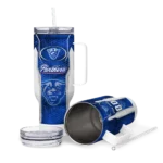 customized georgia state panthers hexagon armor blue curved tumbler best selling.webp