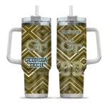 customized georgia tech yellow jackets bold diamonds gold curved tumbler best selling.webp