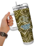 customized georgia tech yellow jackets bold diamonds gold curved tumbler best selling.webp