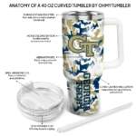 customized georgia tech yellow jackets camo mashup gold white curved tumbler best selling.webp