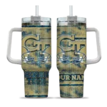 customized georgia tech yellow jackets honey streaks gold curved tumbler best selling.webp