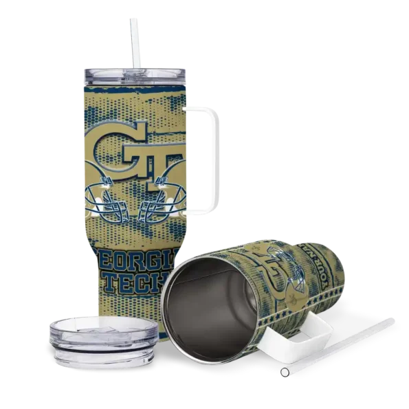 customized georgia tech yellow jackets honey streaks gold curved tumbler high quality.webp