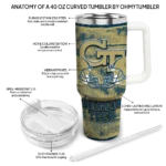 customized georgia tech yellow jackets honey streaks gold curved tumbler best selling.webp