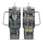 customized georgia tech yellow jackets superman shield gold gray curved tumbler best selling.webp