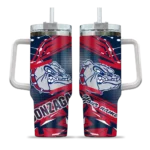 customized gonzaga bulldogs abstract paths blue curved tumbler best selling.webp