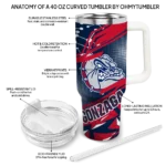 customized gonzaga bulldogs abstract paths blue curved tumbler best selling.webp