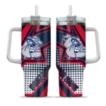 customized gonzaga bulldogs arrow burst blue curved tumbler best selling.webp
