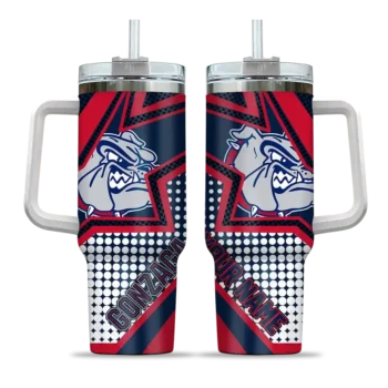 customized gonzaga bulldogs arrow burst blue curved tumbler best selling.webp