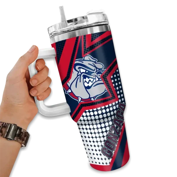 customized gonzaga bulldogs arrow burst blue curved tumbler fashion forward.webp