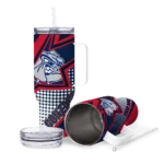 customized gonzaga bulldogs arrow burst blue curved tumbler best selling.webp